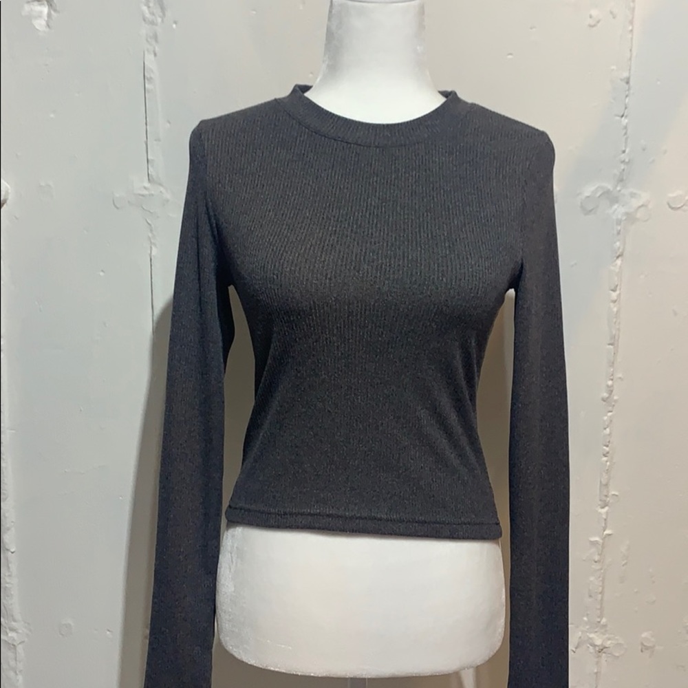H&M gray mock neck long sleeve top
